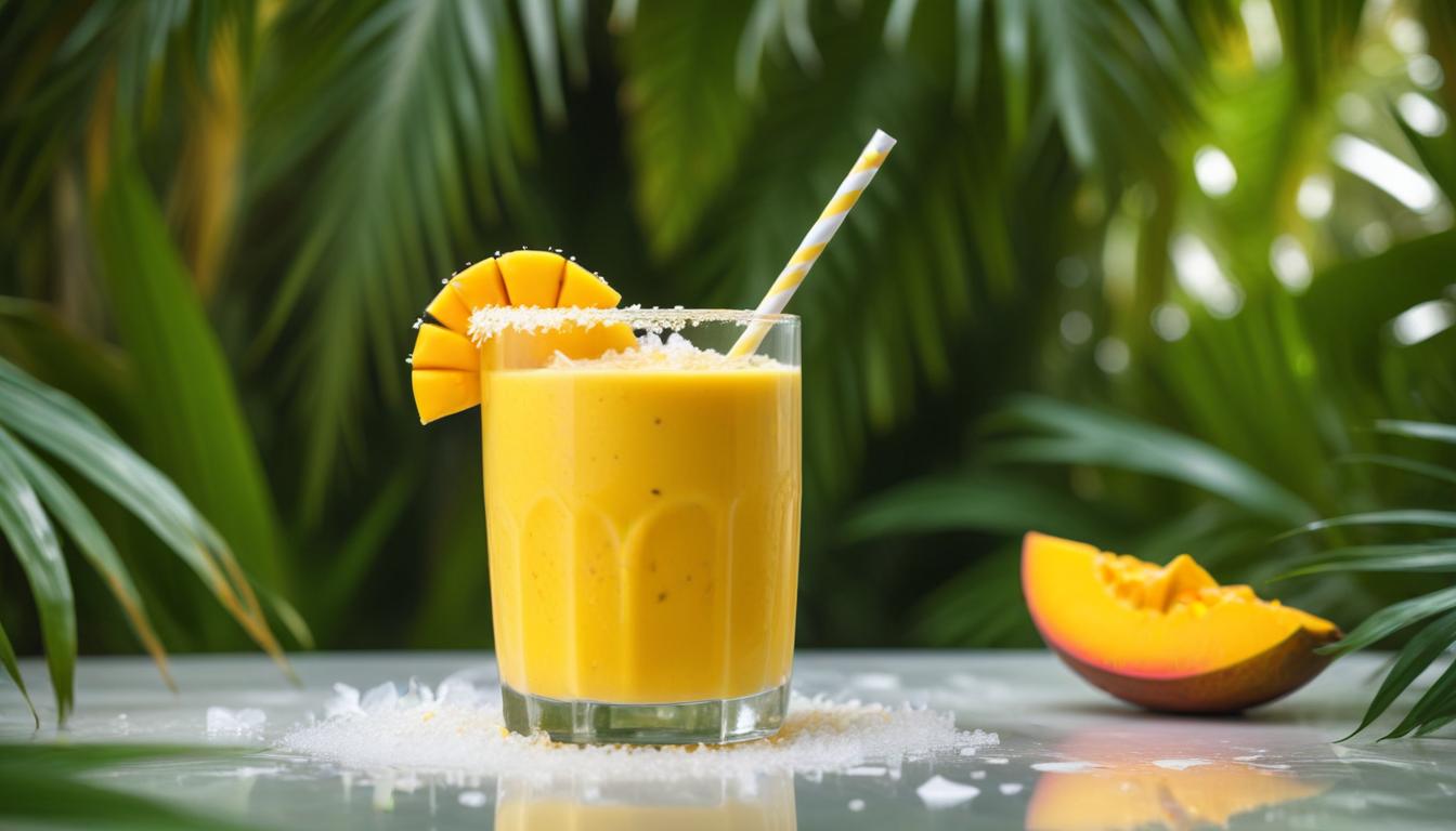 Nemlendirici Mango ve Hindistan Cevizli Tropikal Smoothie