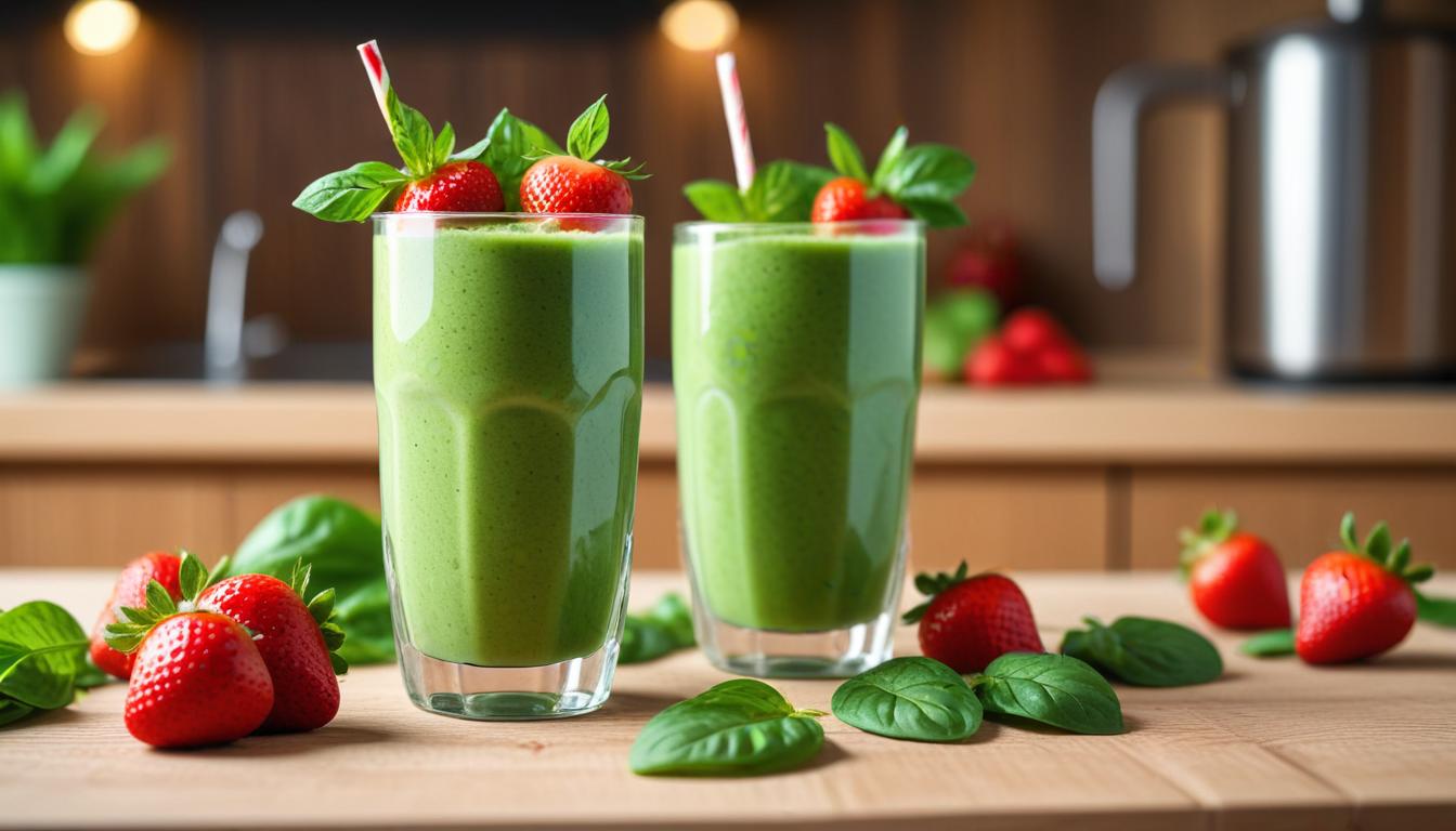 Yeşil Ispanak ve Çilek Smoothie