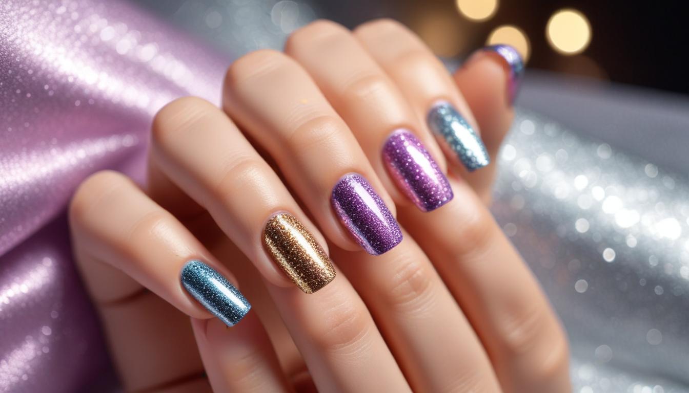 Işıltılı ve Metalik Nail Art ile Elegans