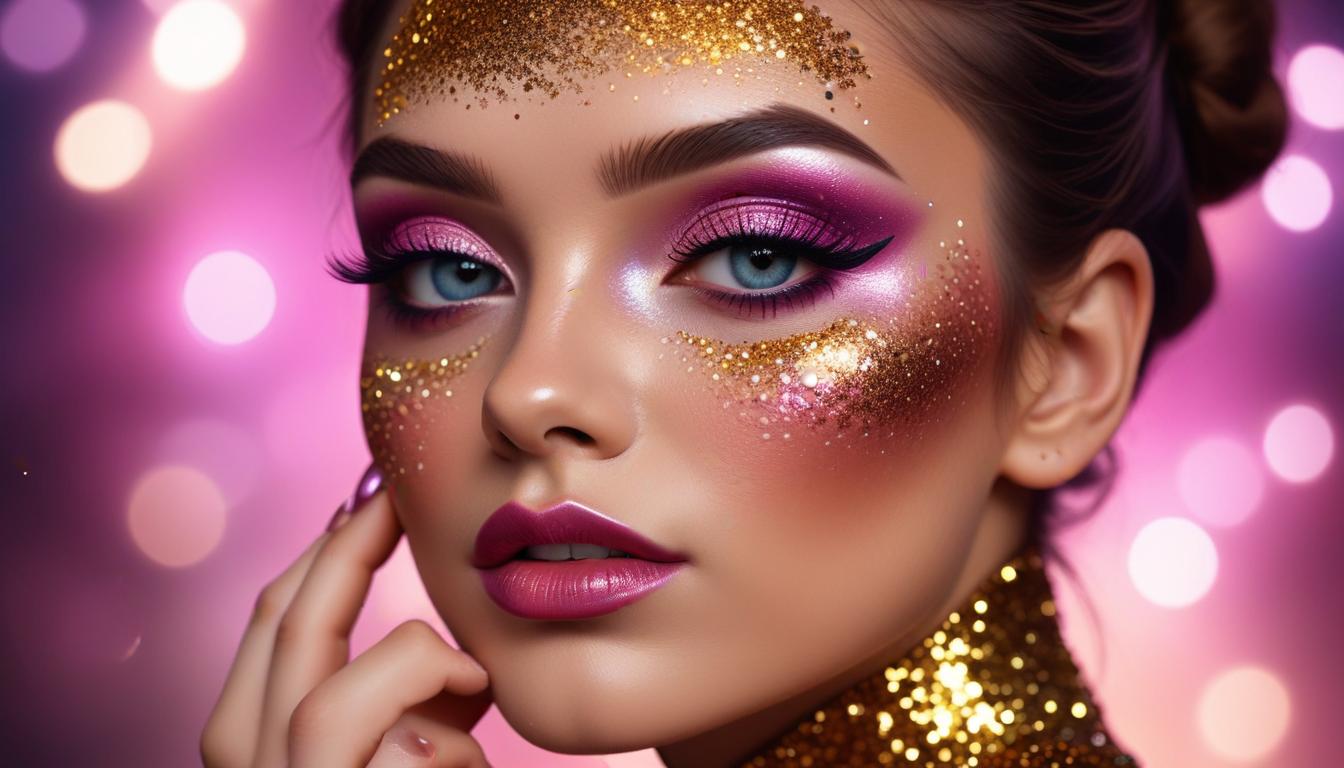 Farklı Stil ve Tasarımlar için Parlak ve Metalik Makyaj